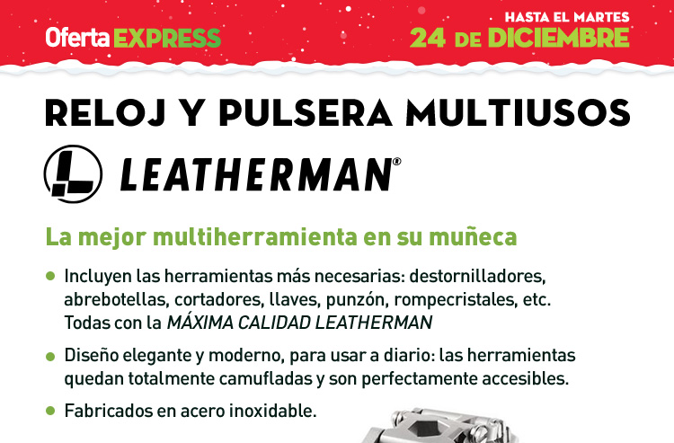 -30% Reloj y Pulsera Multiusos LEATHERMAN.