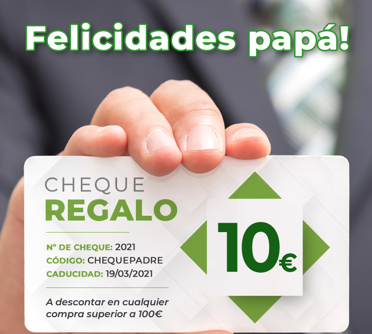 Cheque regalo 10 euros + Envíos gratis. Se acerca el Día del padre!!!