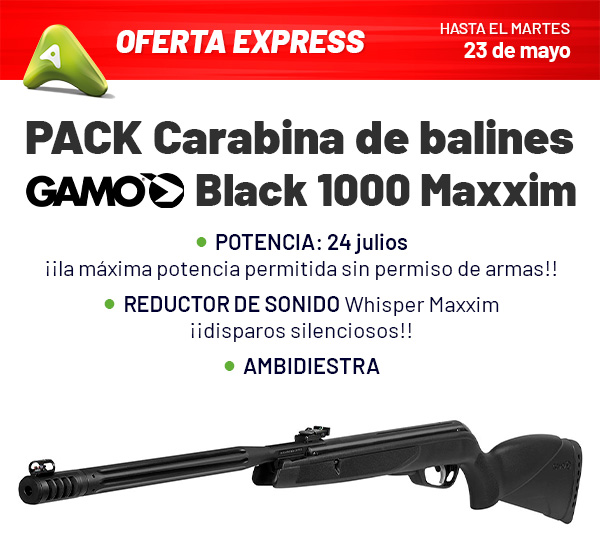 Ahorra 90 euros: PACK Carabina de Balines Gamo + Visor 4x32 + Balines + Diana Cazabalines + 100 dianas